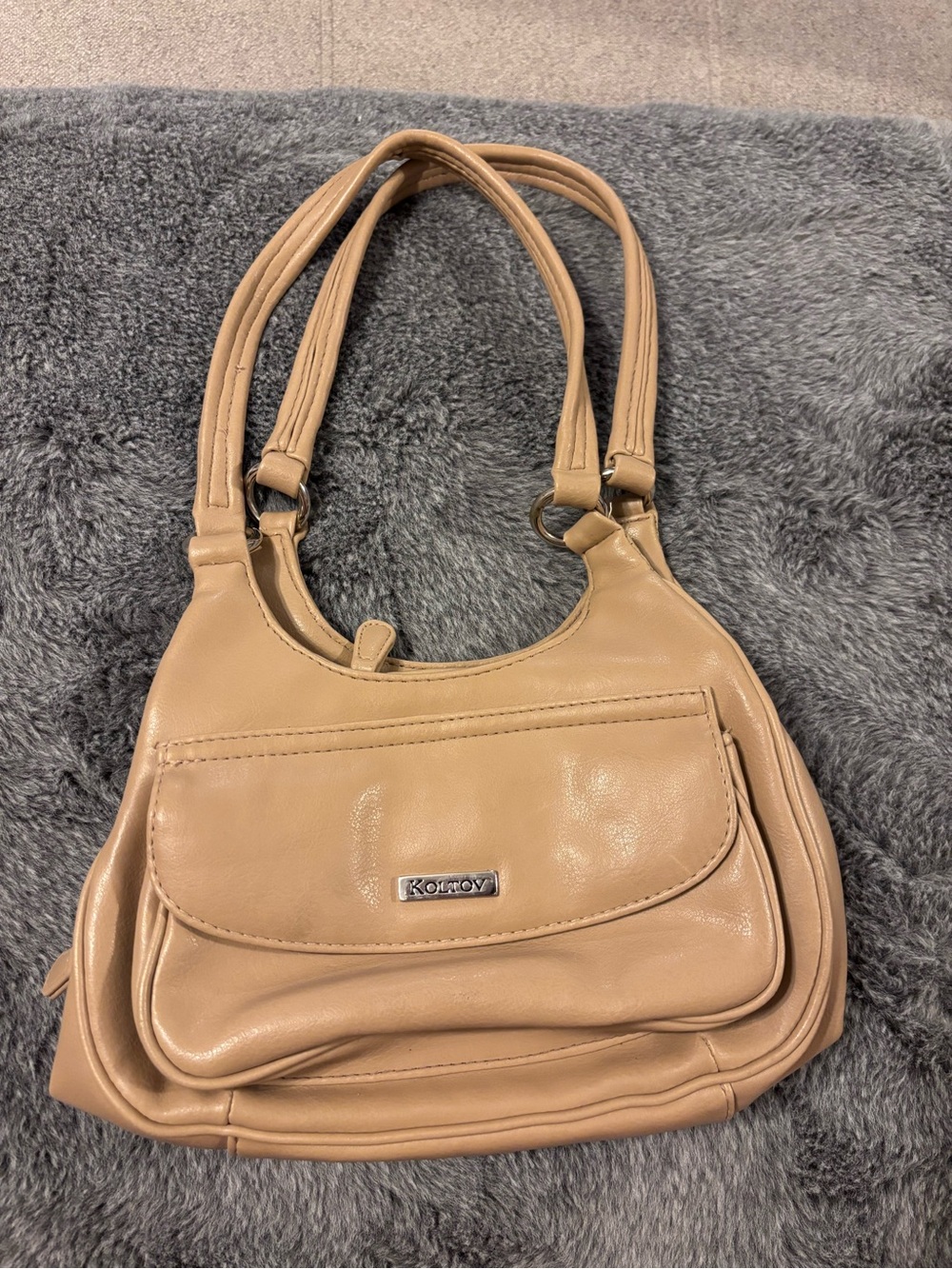 Koltov Beige Shoulder Bag Y2K Inspired Minimalist Everyday Purse